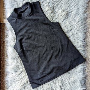 BANANA REPUBLIC Mock Neck Black Shift Tank w/ Back Detail Fully Lined S
